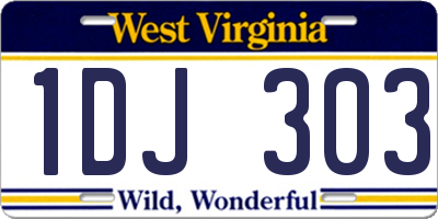 WV license plate 1DJ303