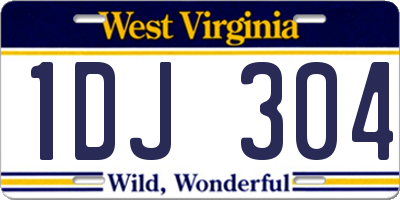 WV license plate 1DJ304