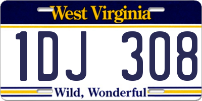 WV license plate 1DJ308