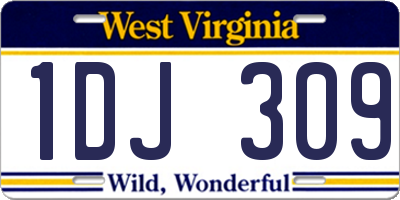 WV license plate 1DJ309