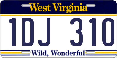 WV license plate 1DJ310