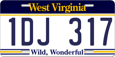 WV license plate 1DJ317