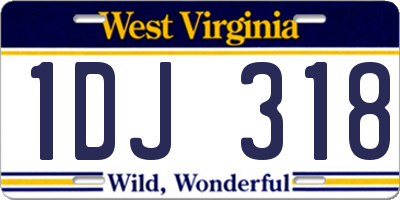 WV license plate 1DJ318