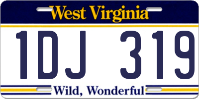 WV license plate 1DJ319