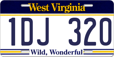 WV license plate 1DJ320