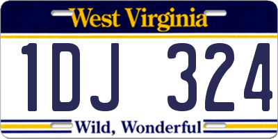 WV license plate 1DJ324