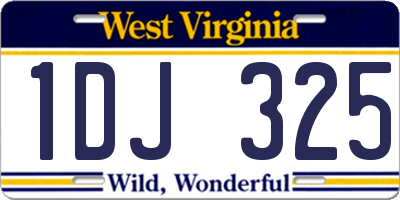 WV license plate 1DJ325