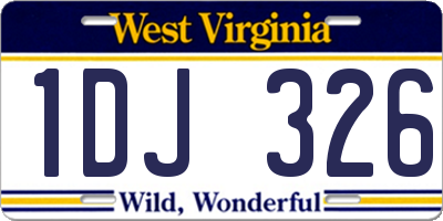 WV license plate 1DJ326