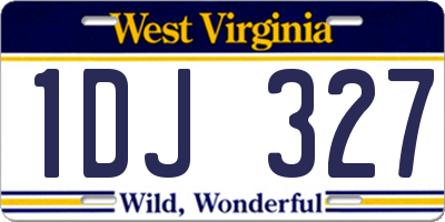 WV license plate 1DJ327