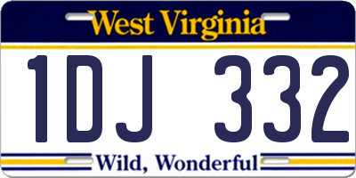 WV license plate 1DJ332