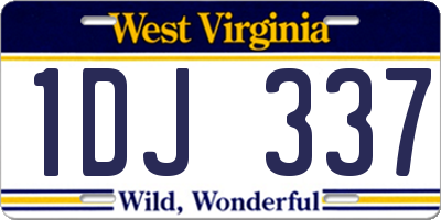 WV license plate 1DJ337