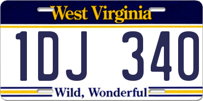 WV license plate 1DJ340