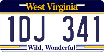 WV license plate 1DJ341