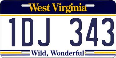 WV license plate 1DJ343