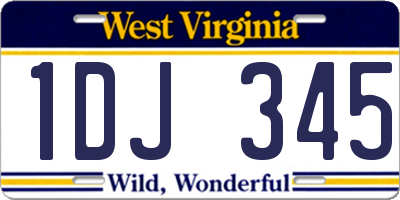 WV license plate 1DJ345