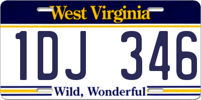 WV license plate 1DJ346