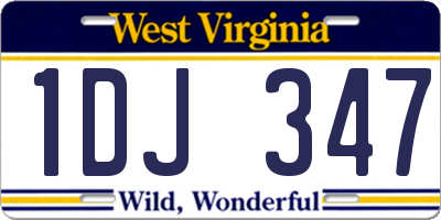 WV license plate 1DJ347