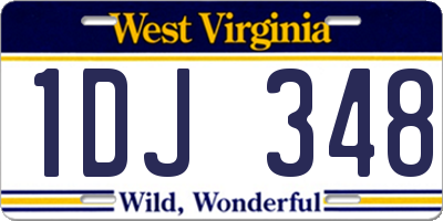 WV license plate 1DJ348