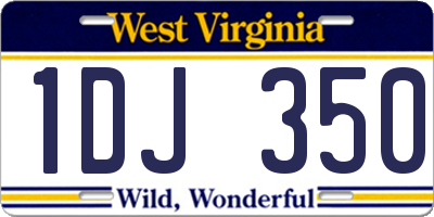 WV license plate 1DJ350