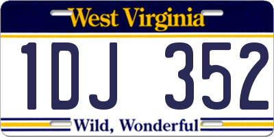 WV license plate 1DJ352