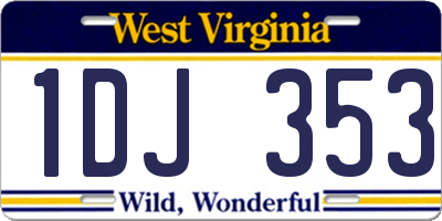 WV license plate 1DJ353