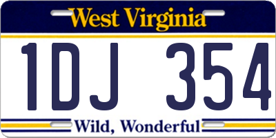 WV license plate 1DJ354