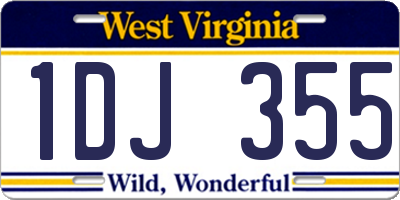 WV license plate 1DJ355