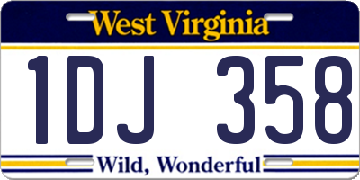WV license plate 1DJ358