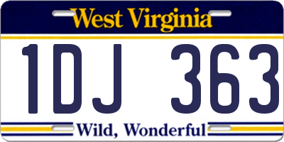 WV license plate 1DJ363