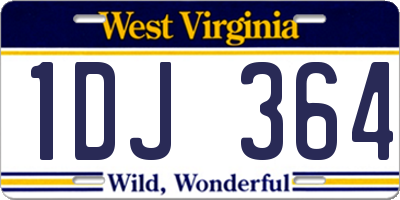 WV license plate 1DJ364