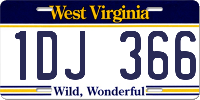 WV license plate 1DJ366
