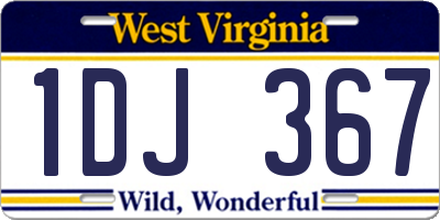 WV license plate 1DJ367