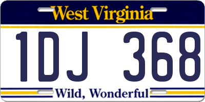 WV license plate 1DJ368