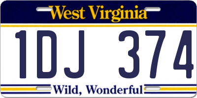 WV license plate 1DJ374