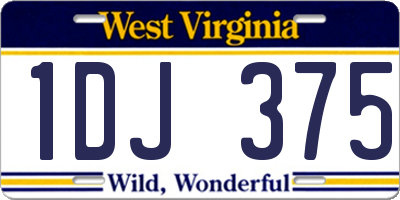 WV license plate 1DJ375