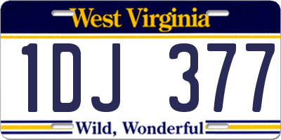 WV license plate 1DJ377