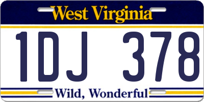 WV license plate 1DJ378