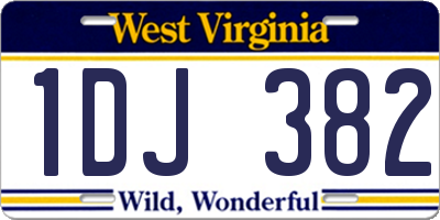 WV license plate 1DJ382