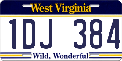 WV license plate 1DJ384