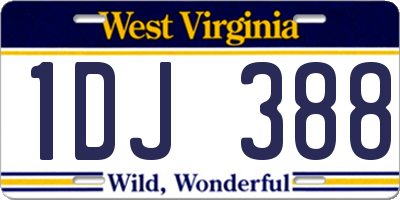 WV license plate 1DJ388