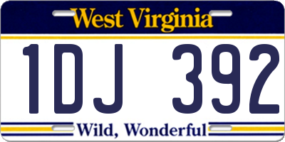 WV license plate 1DJ392