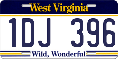 WV license plate 1DJ396