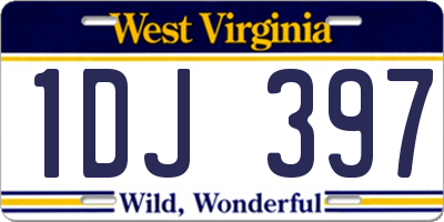 WV license plate 1DJ397