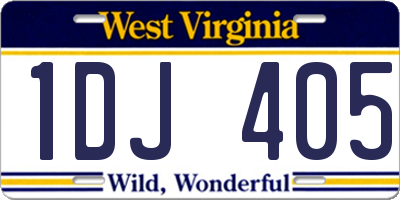 WV license plate 1DJ405