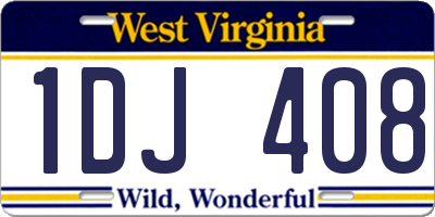 WV license plate 1DJ408