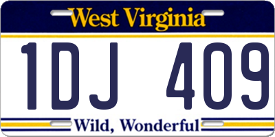 WV license plate 1DJ409