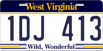 WV license plate 1DJ413