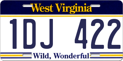 WV license plate 1DJ422