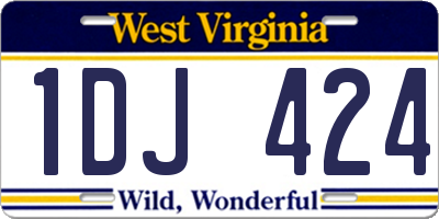 WV license plate 1DJ424