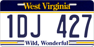 WV license plate 1DJ427
